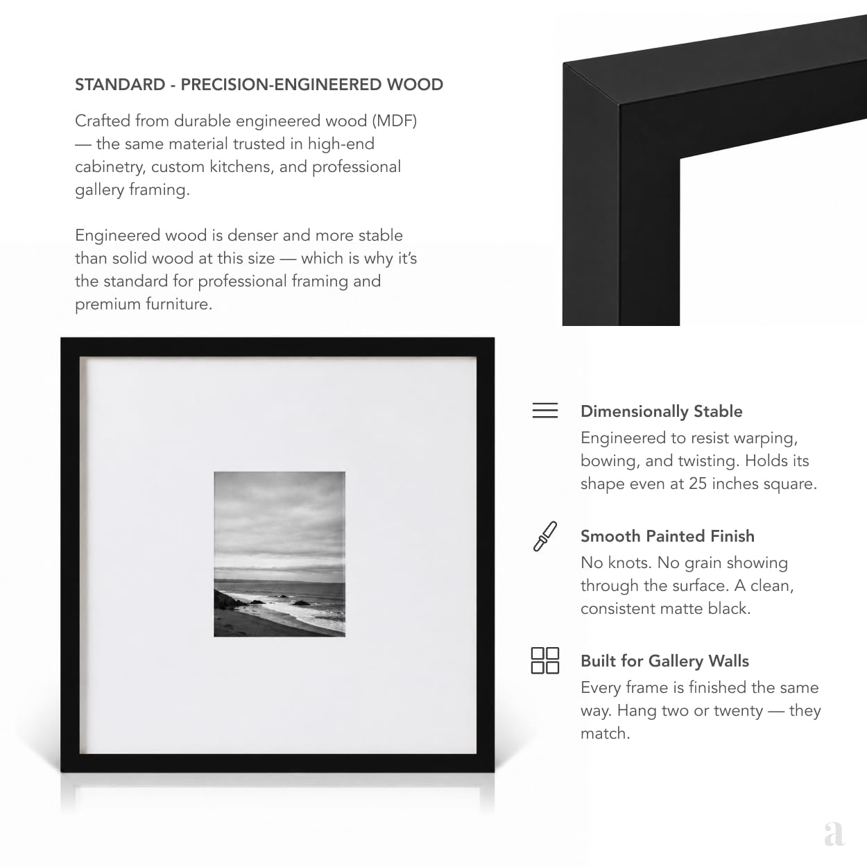 Amazon.com - artisane home goods 25x25 picture frame | matted